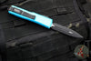 Microtech UTX-85 OTF Knife- Double Edge- Turquoise Handle- Black Plain Edge Blade 232-1 TQ