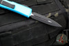 Microtech UTX-85 OTF Knife- Double Edge- Turquoise Handle- Black Plain Edge Blade 232-1 TQ