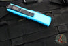 Microtech UTX-85 OTF Knife- Double Edge- Turquoise Handle- Black Plain Edge Blade 232-1 TQ