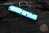 Microtech UTX-85 OTF Knife- Double Edge- Turquoise Handle- Black Plain Edge Blade 232-1 TQ