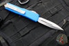 Microtech UTX-85 OTF Knife- Double Edge- Blue Handle- Satin Blade 232-4 BL