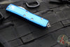 Microtech UTX-85 OTF Knife- Double Edge- Blue Handle- Satin Blade 232-4 BL