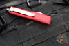 Microtech UTX-85 OTF Knife- Double Edge- Red Handle- Satin Blade 232-4 RD