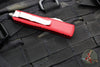 Microtech UTX-85 OTF Knife- Double Edge- Red Handle- Satin Blade 232-4 RD