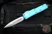 Microtech UTX-85 OTF Knife- Double Edge- Turquoise Handle- Satin Blade 232-4 TQ