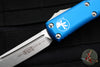 Microtech UTX-85 OTF Knife- Tanto Edge- Blue Handle- Stonewash Blade 233-10 BL