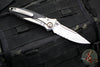 Microtech Socom Bravo- MINI- Single Edge- Bead Blast Finish Titanium Handle with Carbon Fiber Scales- Bead Blast Part Serrated Blade- Bronze Pivot Collar 260M-8 CFTI