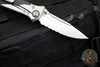 Microtech Socom Bravo- MINI- Single Edge- Bead Blast Finish Titanium Handle with Carbon Fiber Scales- Bead Blast Part Serrated Blade- Bronze Pivot Collar 260M-8 CFTI