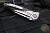 Microtech Socom Bravo- MINI- Single Edge- Bead Blast Finish Titanium Handle with Carbon Fiber Scales- Bead Blast Part Serrated Blade- Bronze Pivot Collar 260M-8 CFTI