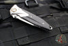 Microtech Socom Bravo- MINI- Single Edge- Bead Blast Finish Titanium Handle with Carbon Fiber Scales- Bead Blast Part Serrated Blade- Bronze Pivot Collar 260M-8 CFTI