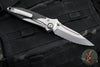 Microtech Socom Bravo- MINI- Single Edge- Bead Blast Finish Titanium Handle with Carbon Fiber Scales- Bead Blast Full Serrated Blade- Bronze Pivot Collar 260M-9 CFTI