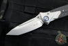 Microtech Socom Bravo- MINI- Tanto Edge-  Titanium Handle with Carbon Fiber Scales- Bead Blast Finished Plain Edge- Blue Pivot Collar 261M-7 CTFI