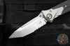 Microtech Socom Bravo- MINI- Tanto Edge-  Titanium Handle with Carbon Fiber Scales- Bead Blast Finished Part Serrated Edge- Bronze Pivot Collar 261M-8 CFTI