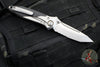 Microtech Socom Bravo- MINI- Tanto Edge-  Titanium Handle with Carbon Fiber Scales- Bead Blast Finished Part Serrated Edge- Bronze Pivot Collar 261M-8 CFTI
