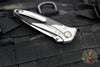 Microtech Socom Bravo- MINI- Tanto Edge-  Titanium Handle with Carbon Fiber Scales- Bead Blast Finished Part Serrated Edge- Bronze Pivot Collar 261M-8 CFTI