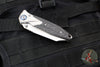 Microtech Socom Bravo- MINI- Warcom Edge- Titanium Handle with Carbon Fiber Scales- Satin Finished Plain Edge- Blue Pivot Collar 263M-4 CTFI