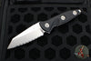 Microtech Socom Alpha- Mini- Warcom Edge- Stonewash Full Serrated Edge Blade 93M-12