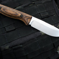 Benchmade Saddle Mountain Skinner Fixed Blade- Wood Scales- Stonewash Blade- Leather Sheath Hunt Model 15002