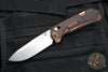 Benchmade Grizzly Creek- Drop Point- Wood Scales- Folding Gut Hooks- Satin Blade- Orange backspacer 15062