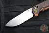 Benchmade Grizzly Creek- Drop Point- Wood Scales- Folding Gut Hooks- Satin Blade- Orange backspacer 15062