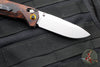 Benchmade Grizzly Creek- Drop Point- Wood Scales- Folding Gut Hooks- Satin Blade- Orange backspacer 15062