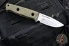 Benchmade MINI Bushcrafter Fixed Blade- OD Green G-10- Stonewash Blade- Black Leather Sheath Model 165-1