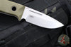 Benchmade MINI Bushcrafter Fixed Blade- OD Green G-10- Stonewash Blade- Black Leather Sheath Model 165-1