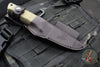 Benchmade MINI Bushcrafter Fixed Blade- OD Green G-10- Stonewash Blade- Black Leather Sheath Model 165-1