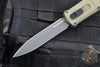 Benchmade Claymore OTF Auto Knife- Double Edge- Green Body- Gray Plain Edge Blade 3370GY-1 FIRST PRODUCTION