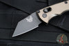 Benchmade Partial Immunity OTS Auto- Wharncliffe Edge- FDE Aluminum Handle- Black Plain Edge Blade- 2950BK-1
