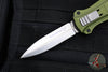 Benchmade Mini Infidel OTF Auto Knife- Double Edge- Woodland Green Handle- Stonewash Plain Edge 3350-2302