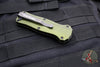Benchmade Mini Infidel OTF Auto Knife- Double Edge- Woodland Green Handle- Stonewash Plain Edge 3350-2302