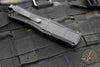 Benchmade Claymore OTF Auto Knife- Double Edge- Black Body- Gray Plain Edge Blade 3370GY