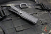 Benchmade Claymore OTF Auto Knife- Double Edge- Black Body- Gray Part Serrated Edge Blade 3370SGY