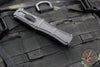 Benchmade Claymore OTF Auto Knife- Double Edge- Black Body- Gray Part Serrated Edge Blade 3370SGY