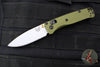 Benchmade Mini Bugout- Drop Point- Woodland Green Aluminum Handle- Crushed Silver Finished Blade 533SL-10