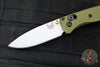 Benchmade Mini Bugout- Drop Point- Woodland Green Aluminum Handle- Crushed Silver Finished Blade 533SL-10