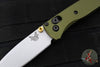 Benchmade Mini Bugout- Drop Point- Woodland Green Aluminum Handle- Crushed Silver Finished Blade 533SL-10