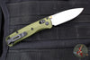 Benchmade Mini Bugout- Drop Point- Woodland Green Aluminum Handle- Crushed Silver Finished Blade 533SL-10