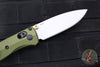 Benchmade Mini Bugout- Drop Point- Woodland Green Aluminum Handle- Crushed Silver Finished Blade 533SL-10