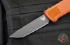 Benchmade Shootout OTF Auto Knife- Tanto Edge- Mesa Red Handle- Black DLC Finished Plain Edge 5370BK-04