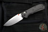 Benchmade Freek- Carbon Fiber Handle- Satin Plain edge Blade- Red Backspacer 560-03