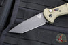 Benchmade Claymore OTS Auto Knife- Tanto Edge- OD Green Body- Grey Plain Edge Blade 9071BK-1