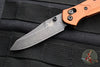 Benchmade Mini Osbourne- Manual Folder- Reverse Tanto- Burnt Copper Finished Aluminum Handle- Black Stonewash Blade- Axis lock 945BK-03