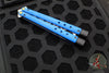 Benchmade Necron Butterfly Balisong- Trainer- Blue G-10 Handles- Stonewash Scimitar Edge Trainer 99T