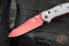 Benchmade Mini Osbourne- Reverse Tanto- Gray G-10 Handle Scale With Red Liner- Red S90V Blade 945RD-2401