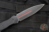 Blackside Customs Phase 7 SDM- Double Edge Dagger - Black Contoured Handle Scales- Red Line Finished Blade BSC-P7SDM-BLKAL-REDLINE