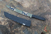 Blackside Customs Tokyo Drifter Fixed Blade Wakizashi- Woodland Topo Camo Blade Finish- Black G-10 Scales- Black HW BSC-TD-WOODTOPO-BLKG10