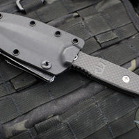 Blackside Customs Phase 7 Double Edge Dagger - Black with Carbon Fiber Scales BSC-P7-BLK-CF