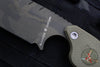 Blackside Customs/Strider Knives SLCC Fixed Blade- Tanto Edge- OD Green G-10 Scale- OD Green 1/2 Tone Camo Blade Finish